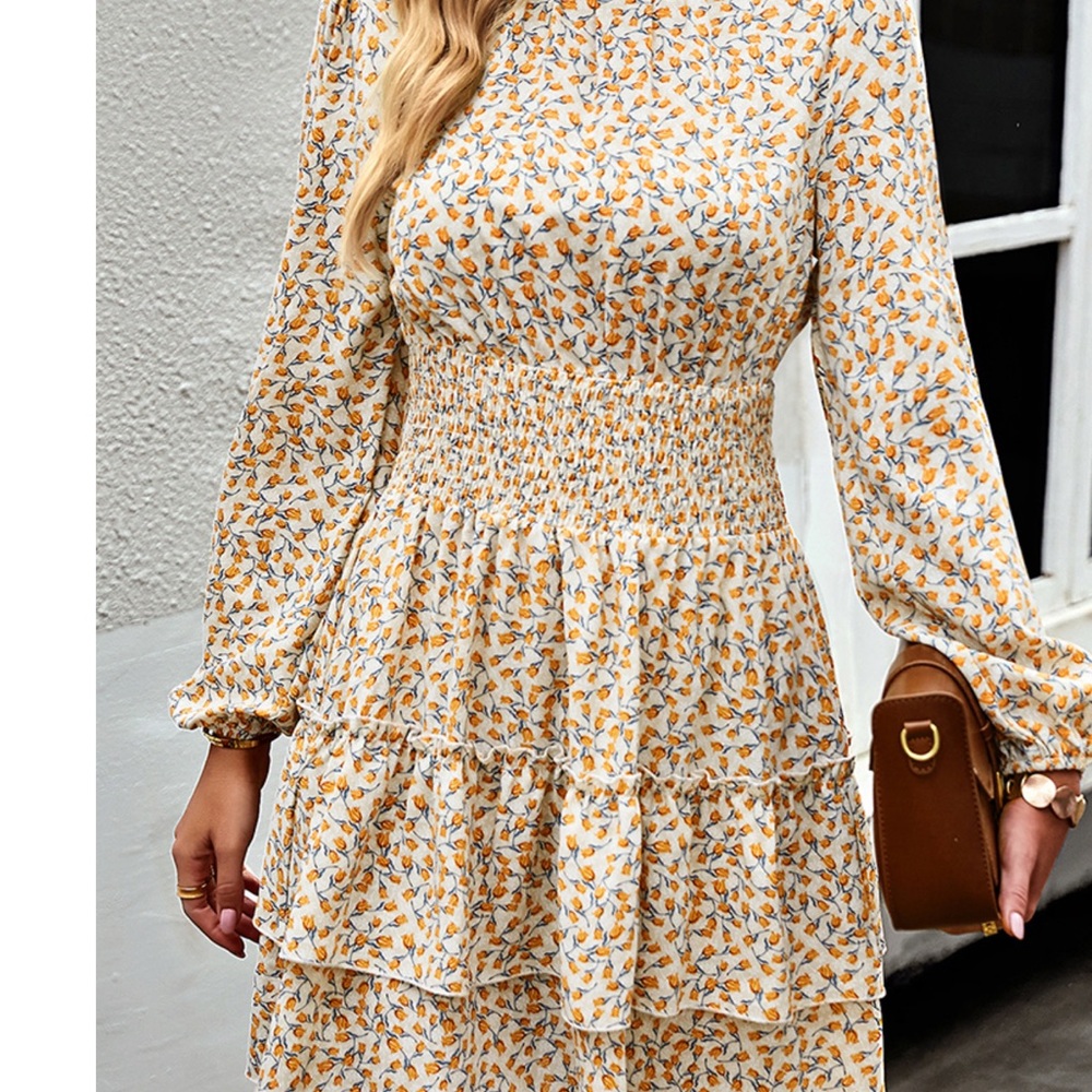 ApricotFloral Dress